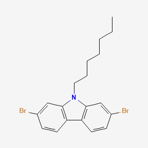 2,7-Dibromo-9-heptyl-9H-carbazole chemical structure (CAS 1173071-58-3)