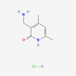 3-(Aminomethyl)-4,6-dimethylpyridin-2(1H)-one hydrochloride chemical structure (CAS 1173081-96-3)