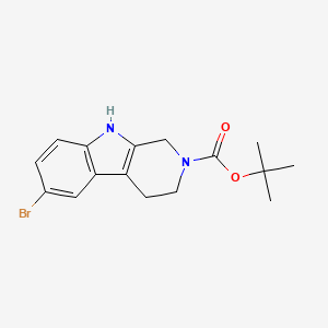 tert-Butyl 6-bromo-1,3,4,9-tetrahydro-2H-pyrido[3,4-b]indole-2-carboxylate chemical structure (CAS 1173155-59-3)