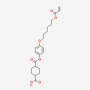 trans-4-((4-((6-(Acryloyloxy)hexyl)oxy)phenoxy)carbonyl)cyclohexanecarboxylic acid chemical structure (CAS 1173478-72-2)