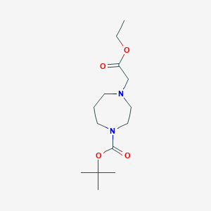 tert-Butyl 4-(2-ethoxy-2-oxoethyl)-1,4-diazepane-1-carboxylate chemical structure (CAS 1174673-77-8)