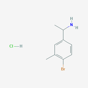 1-(4-Bromo-3-methylphenyl)ethan-1-amine hydrochloride chemical structure (CAS 117520-24-8)