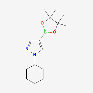 1-Cyclohexyl-4-(4,4,5,5-tetramethyl-1,3,2-dioxaborolan-2-yl)-1H-pyrazole chemical structure (CAS 1175275-00-9)
