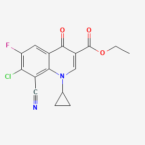 Ethyl 7-chloro-8-cyano-1-cyclopropyl-6-fluoro-4-oxo-1,4-dihydroquinoline-3-carboxylate chemical structure (CAS 117528-64-0)