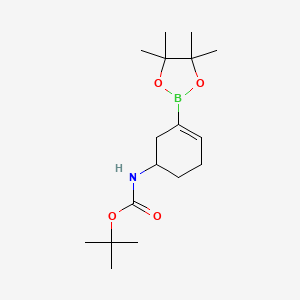 tert-Butyl (3-(4,4,5,5-tetramethyl-1,3,2-dioxaborolan-2-yl)cyclohex-3-en-1-yl)carbamate chemical structure (CAS 1175298-09-5)