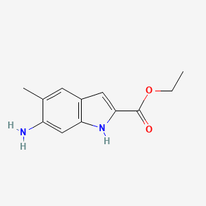 Ethyl 6-amino-5-methyl-1H-indole-2-carboxylate chemical structure (CAS 1175787-04-8)