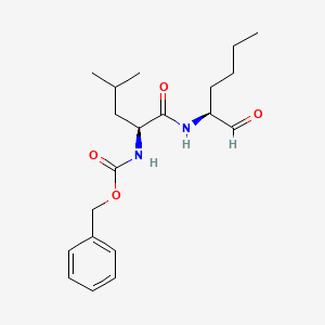 Benzyl ((S)-4-methyl-1-oxo-1-(((S)-1-oxohexan-2-yl)amino)pentan-2-yl)carbamate chemical structure (CAS 117591-20-5)