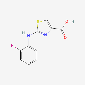 2-((2-Fluorophenyl)amino)thiazole-4-carboxylic acid chemical structure (CAS 1176721-71-3)