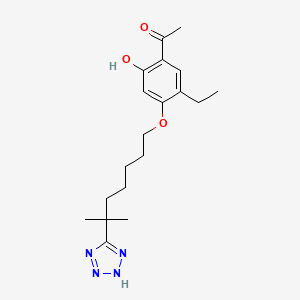 1-(5-Ethyl-2-hydroxy-4-((6-methyl-6-(2H-tetrazol-5-yl)heptyl)oxy)phenyl)ethan-1-one chemical structure (CAS 117690-79-6)