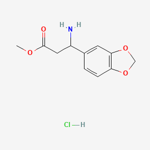Methyl 3-amino-3-(benzo[d][1,3]dioxol-5-yl)propanoate hydrochloride chemical structure (CAS 1177093-05-8)