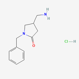 4-(Aminomethyl)-1-benzylpyrrolidin-2-one hydrochloride chemical structure (CAS 1177279-49-0)