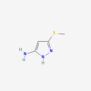 3-(Methylthio)-1H-pyrazol-5-amine chemical structure (CAS 117736-74-0)
