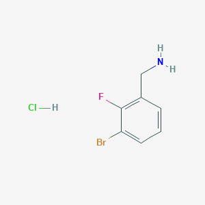 (3-Bromo-2-fluorophenyl)methanamine hydrochloride chemical structure (CAS 1177559-63-5)