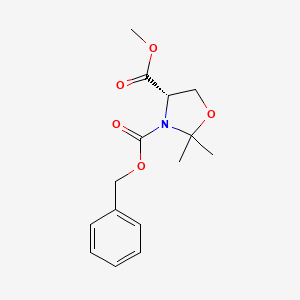 (S)-3-Benzyl 4-methyl 2,2-dimethyloxazolidine-3,4-dicarboxylate chemical structure (CAS 117833-99-5)