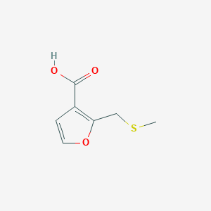 2-((Methylthio)methyl)furan-3-carboxylic acid chemical structure (CAS 1178633-79-8)