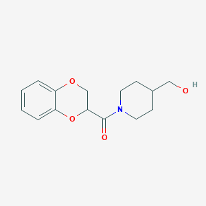 (2,3-Dihydrobenzo[b][1,4]dioxin-2-yl)(4-(hydroxymethyl)piperidin-1-yl)methanone chemical structure (CAS 1178713-03-5)
