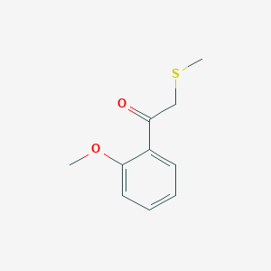 1-(2-Methoxyphenyl)-2-(methylthio)ethan-1-one chemical structure (CAS 1178842-75-5)