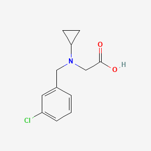 2-((3-Chlorobenzyl)(cyclopropyl)amino)acetic acid chemical structure (CAS 1179139-69-5)