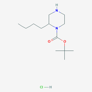 1-Boc-2-Butylpiperazine hydrochloride chemical structure (CAS 1179359-55-7)