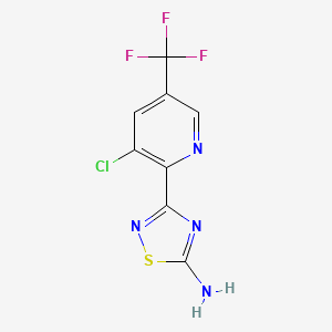 3-(3-Chloro-5-(trifluoromethyl)pyridin-2-yl)-1,2,4-thiadiazol-5-amine chemical structure (CAS 1179362-69-6)