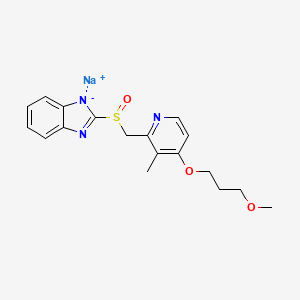 Sodium 2-(((4-(3-methoxypropoxy)-3-methylpyridin-2-yl)methyl)sulfinyl)benzo[d]imidazol-1-ide chemical structure (CAS 117976-90-6)