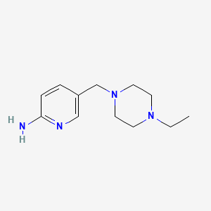 5-((4-Ethylpiperazin-1-yl)methyl)pyridin-2-amine chemical structure (CAS 1180132-17-5)