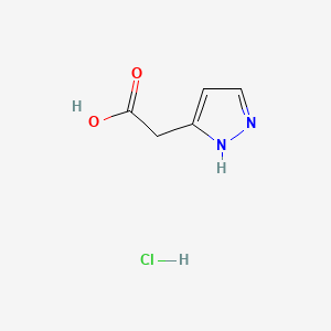 2-(1H-Pyrazol-3-yl)acetic acid hydrochloride chemical structure (CAS 118054-57-2)