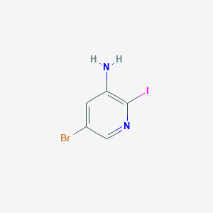 5-Bromo-2-iodopyridin-3-amine chemical structure (CAS 1180678-40-3)