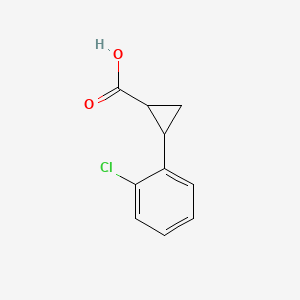 2-(2-Chlorophenyl)cyclopropanecarboxylic acid chemical structure (CAS 1181230-38-5)