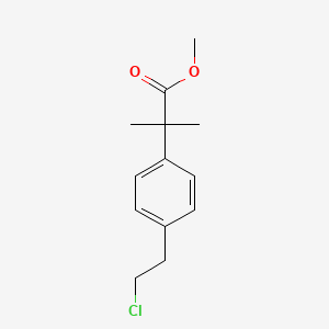 Methyl 2-(4-(2-chloroethyl)phenyl)-2-methylpropanoate chemical structure (CAS 1181267-33-3)