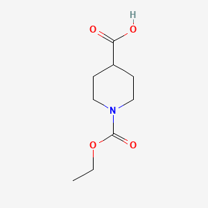 1-(Ethoxycarbonyl)piperidine-4-carboxylic acid chemical structure (CAS 118133-15-6)