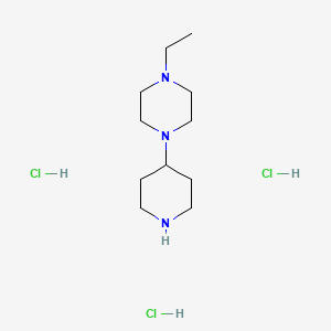 1-Ethyl-4-(piperidin-4-yl)piperazine trihydrochloride chemical structure (CAS 1181457-79-3)