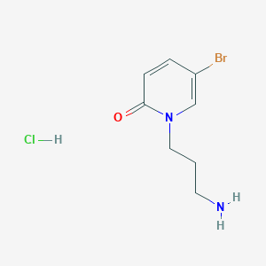 1-(3-Aminopropyl)-5-bromo-1,2-dihydropyridin-2-one hydrochloride chemical structure (CAS 1181458-99-0)