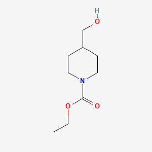 Ethyl 4-(hydroxymethyl)piperidine-1-carboxylate chemical structure (CAS 118156-56-2)