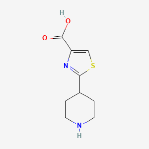 2-(Piperidin-4-yl)thiazole-4-carboxylic acid chemical structure (CAS 1181645-69-1)