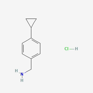 (4-Cyclopropylphenyl)methanamine hydrochloride chemical structure (CAS 118184-65-9)