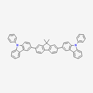 3,3'-(9,9-Dimethyl-9H-fluorene-2,7-diyl)bis(9-phenyl-9H-carbazole) chemical structure (CAS 1182844-38-7)