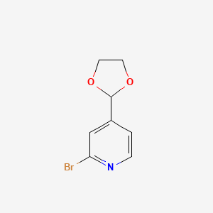 2-Bromo-4-(1,3-dioxolan-2-yl)pyridine chemical structure (CAS 118289-18-2)