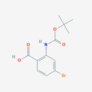 4-Bromo-2-((tert-butoxycarbonyl)amino)benzoic acid chemical structure (CAS 1183031-46-0)