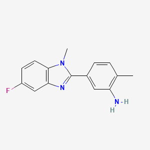 5-(5-Fluoro-1-methyl-1H-benzo[d]imidazol-2-yl)-2-methylaniline chemical structure (CAS 1183150-96-0)