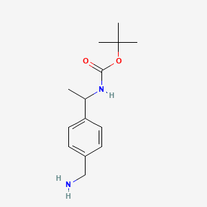 tert-Butyl (1-(4-(aminomethyl)phenyl)ethyl)carbamate chemical structure (CAS 1183185-25-2)