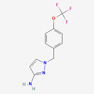 1-(4-(Trifluoromethoxy)benzyl)-1H-pyrazol-3-amine chemical structure (CAS 1183457-90-0)