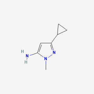 3-Cyclopropyl-1-methyl-1H-pyrazol-5-amine chemical structure (CAS 118430-74-3)