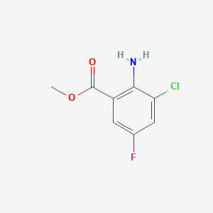 Methyl 2-amino-3-chloro-5-fluorobenzoate chemical structure (CAS 1184351-57-2)