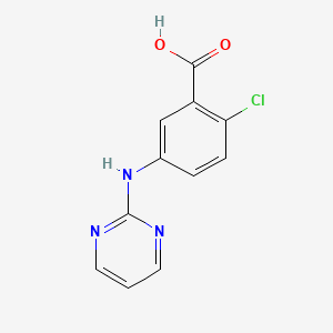 2-Chloro-5-(pyrimidin-2-ylamino)benzoic acid chemical structure (CAS 1184378-11-7)