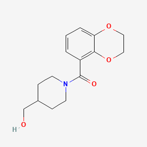 (2,3-Dihydrobenzo[b][1,4]dioxin-5-yl)(4-(hydroxymethyl)piperidin-1-yl)methanone chemical structure (CAS 1184761-02-1)