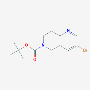 tert-Butyl 3-bromo-7,8-dihydro-1,6-naphthyridine-6(5H)-carboxylate chemical structure (CAS 1184950-48-8)