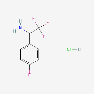 2,2,2-Trifluoro-1-(4-fluorophenyl)ethanamine hydrochloride chemical structure (CAS 1184980-60-6)