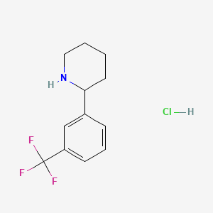 2-(3-(Trifluoromethyl)phenyl)piperidine hydrochloride chemical structure (CAS 1184989-97-6)