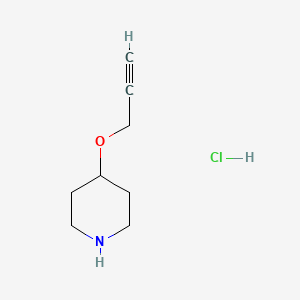 4-(Prop-2-yn-1-yloxy)piperidine hydrochloride chemical structure (CAS 1185100-09-7)